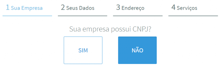 Tela de cadastro WebPrestador